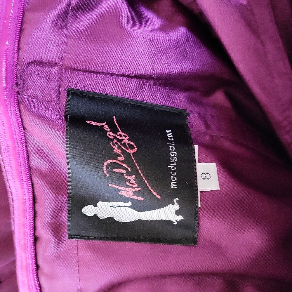 UNWORN. Mac Duggal Plum Bustier Velvet Ballgown - Picture 13 of 13